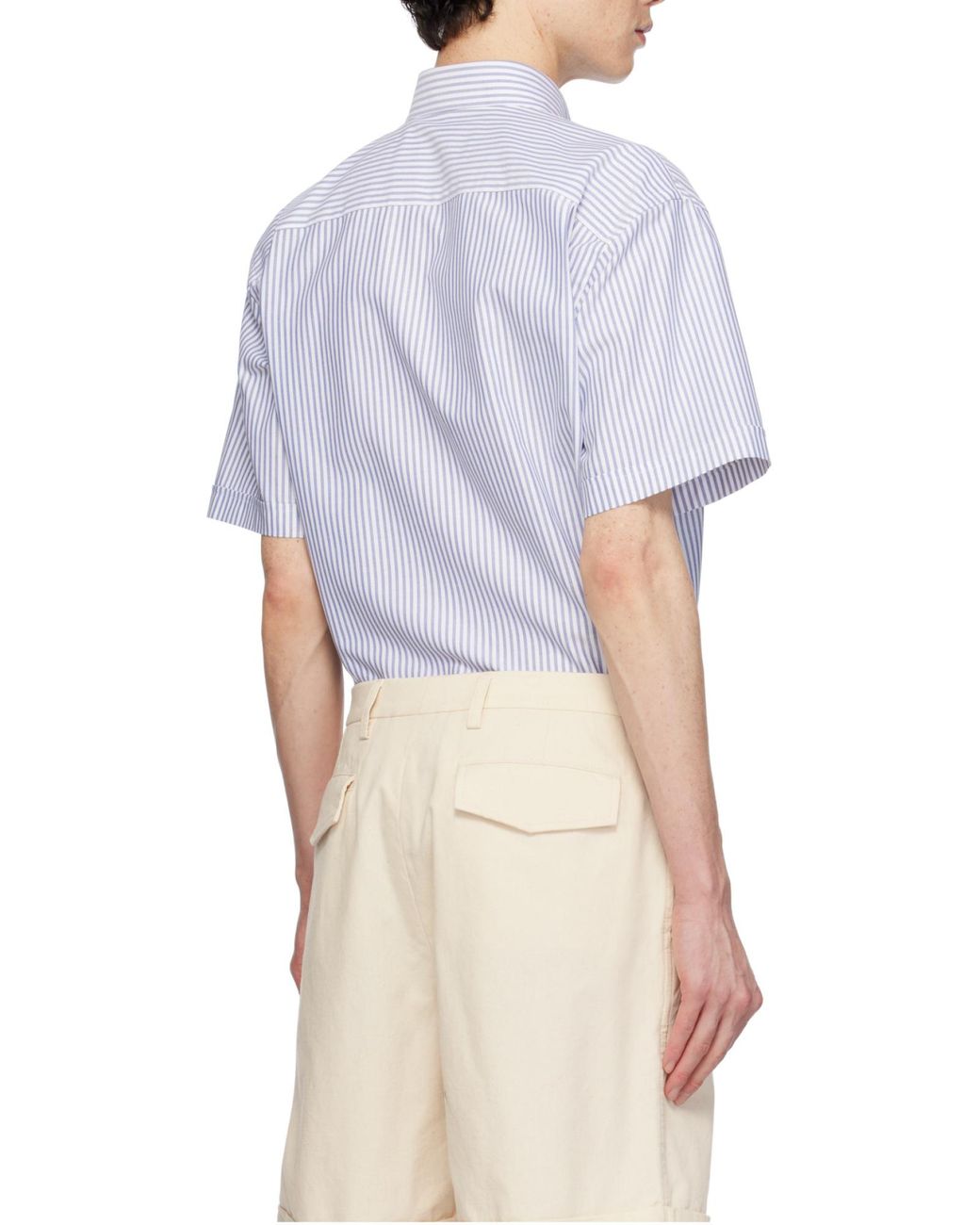 Valentino White Striped Button-Up Shirt for men
