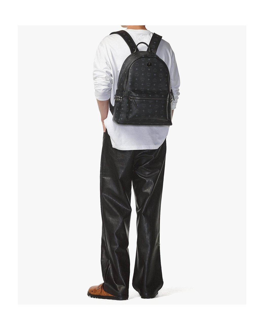 MCM Black Stark Medium Backpack for men