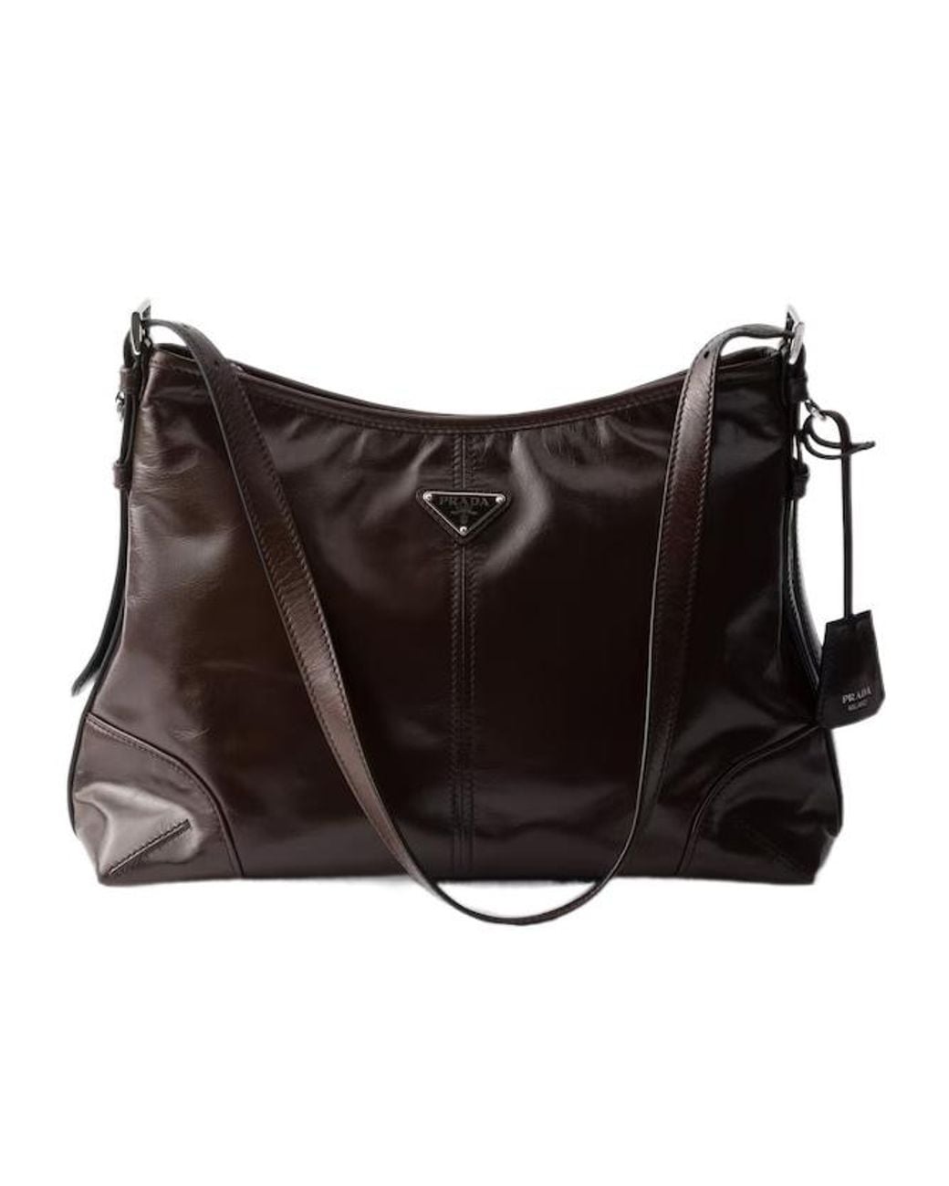 Prada Black Aimèe Large Leather Shoulder Bag