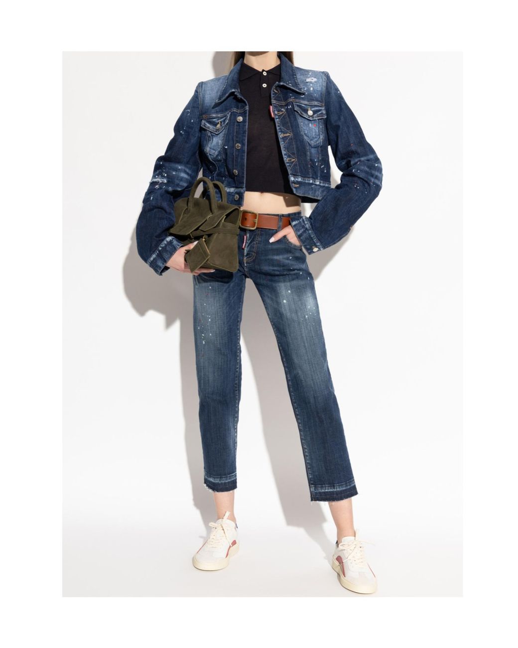 DSquared² Blue Straight-Leg Distressed Jeans