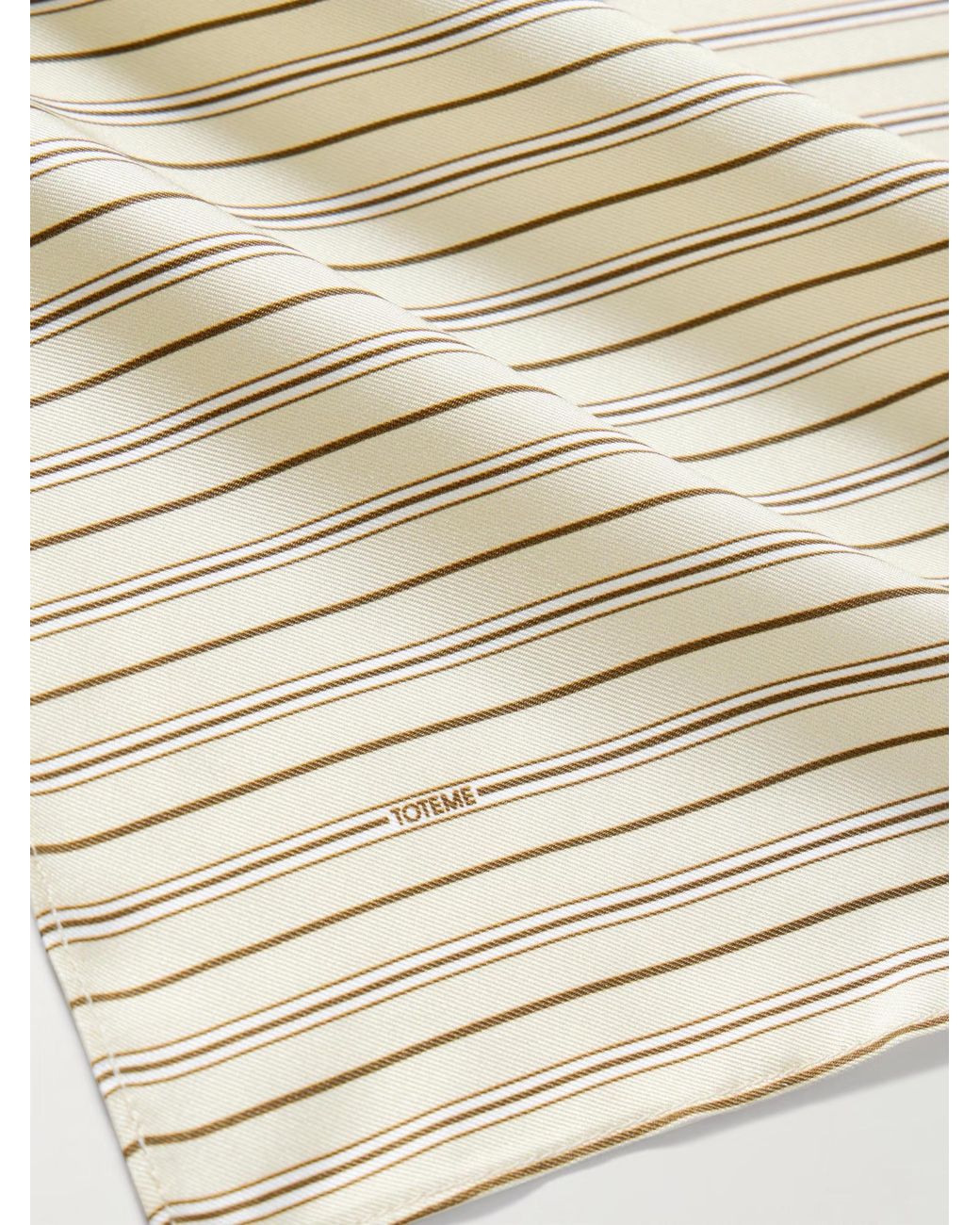 Totême Natural Striped Silk Scarf