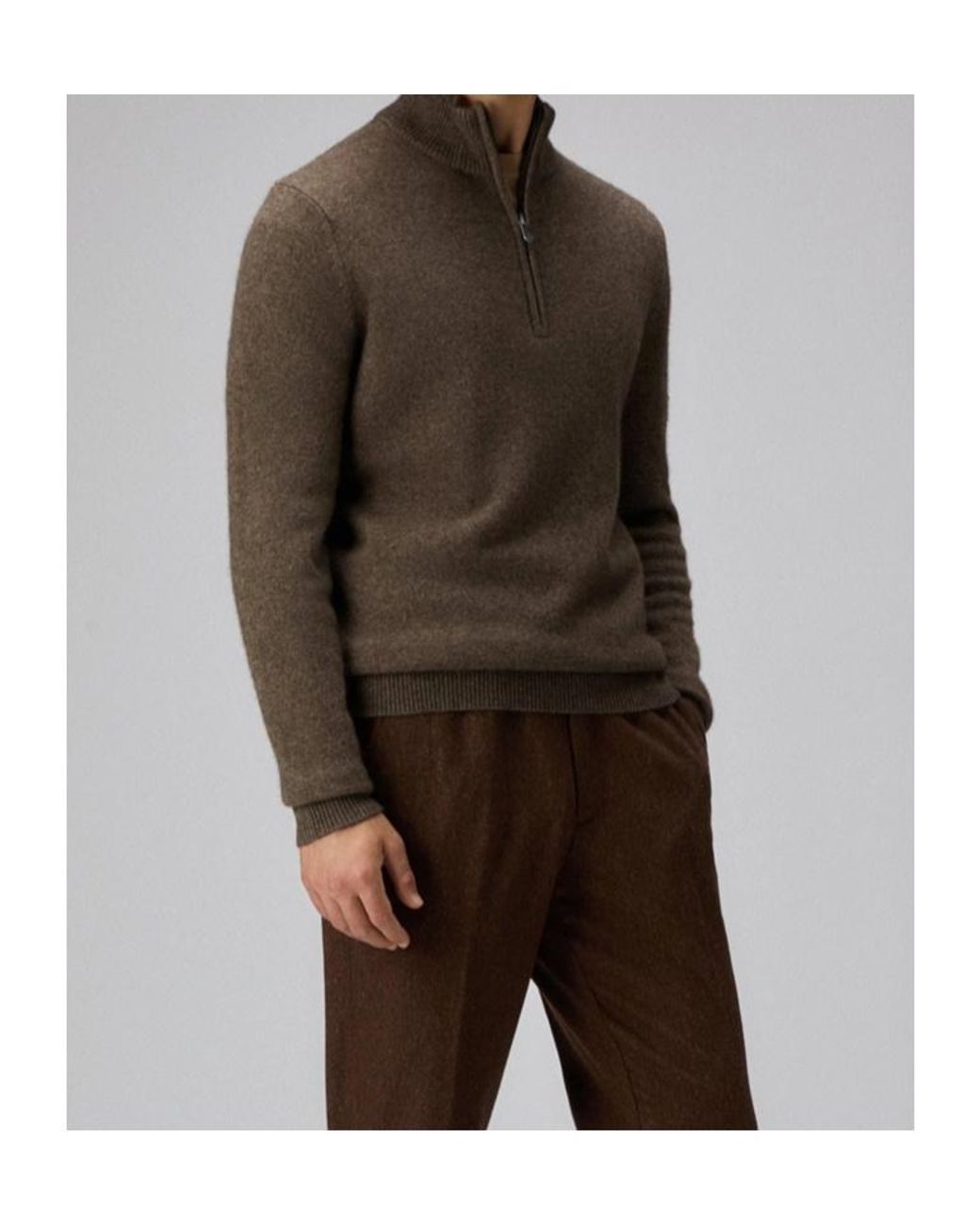Peuterey Brown Trebe Half-Zip Knitwear for men
