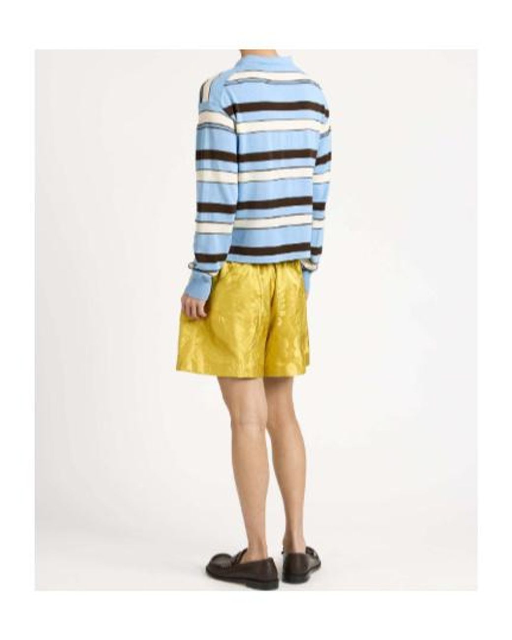 J.W. Anderson Blue Jw Anderson Knitted Striped Rugby Polo Top for men