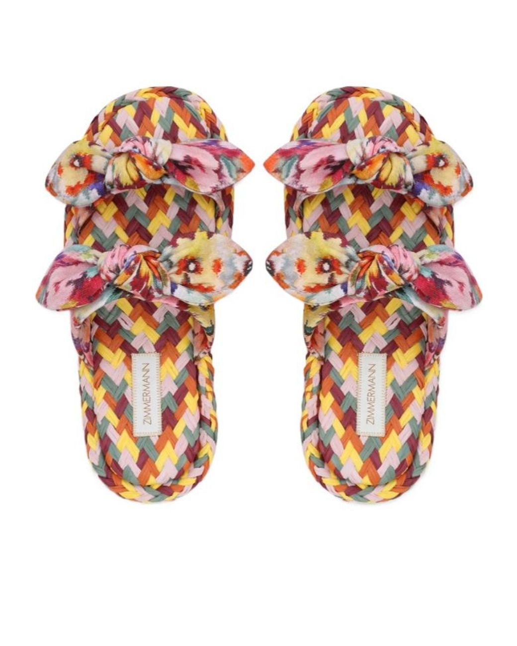 Zimmermann Red Printed Slippers