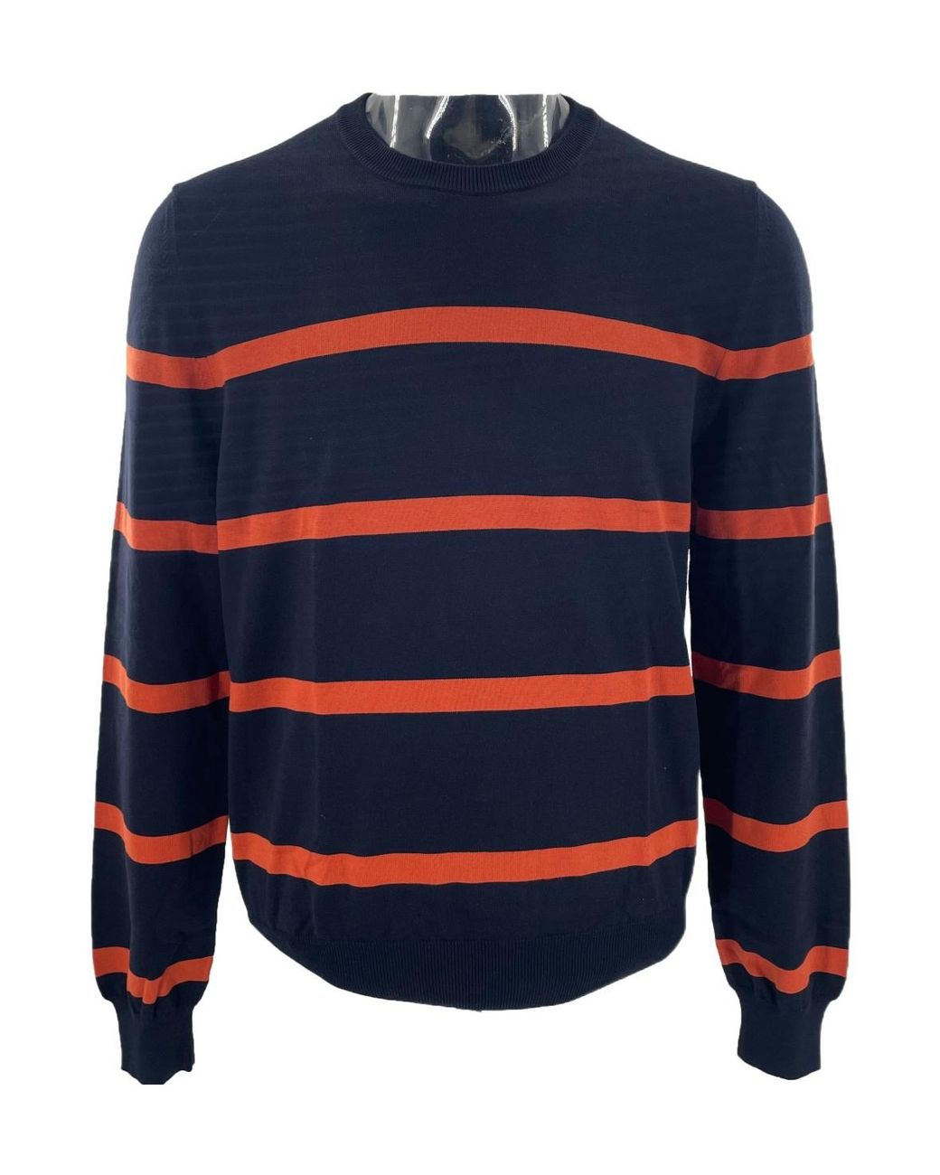 Dunhill Blue Striped Long-Sleeved Sweater for men