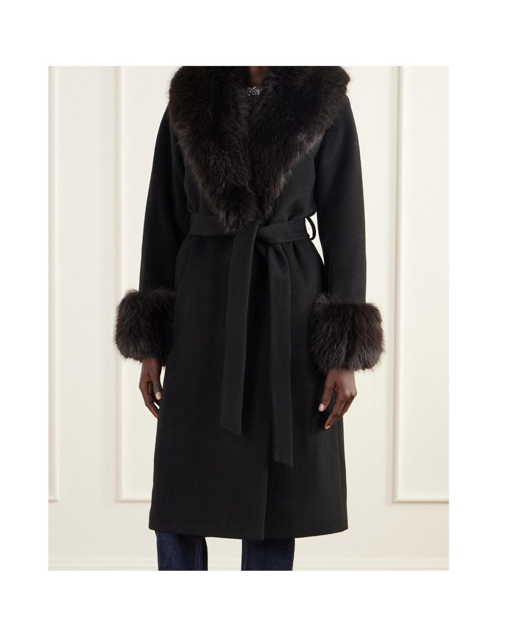 Jonathan Simkhai Black Kinsley Long-Sleeve Belted Coat