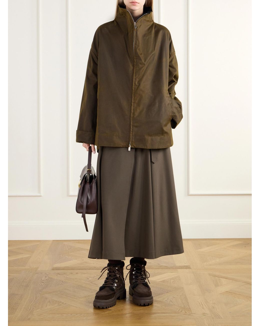 Yves Salomon Brown Eyelet-Detailed Brushed Shearling-Trimmed Suede Ankle Boots