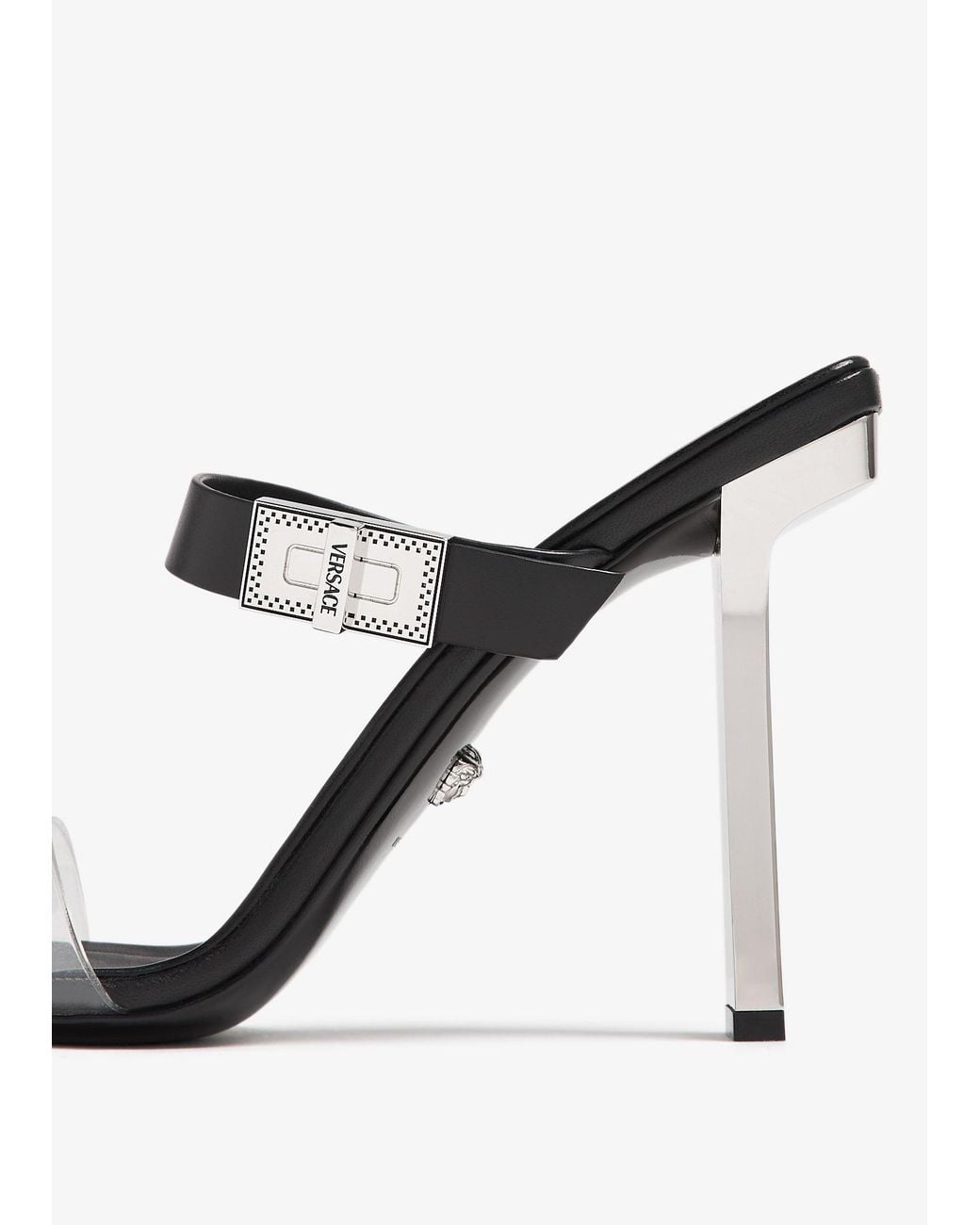 Versace White Heeled Slippers