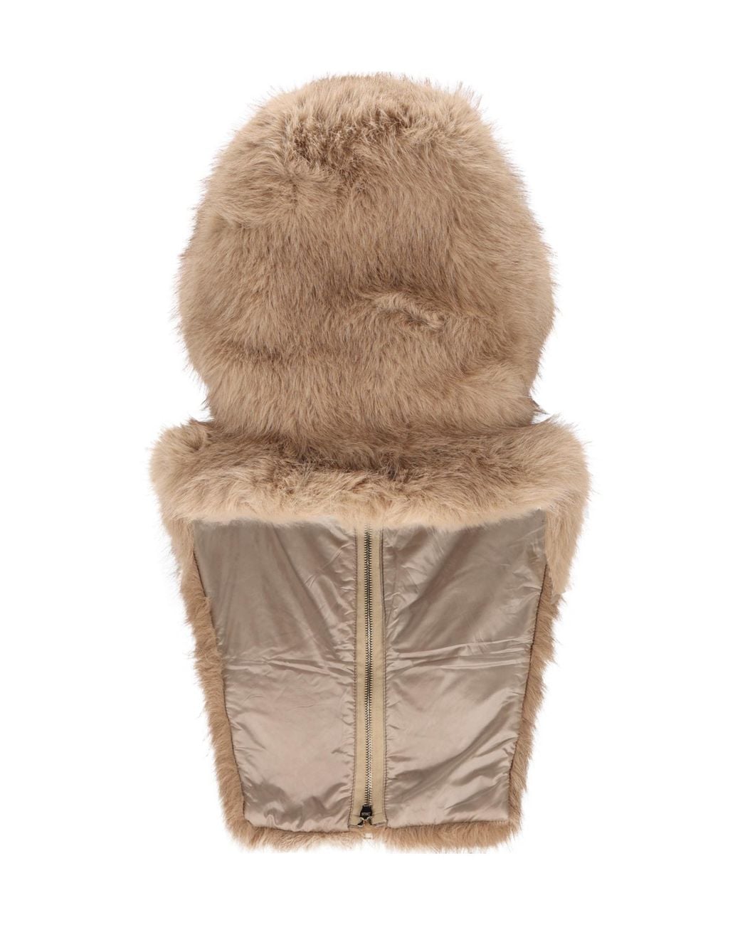 Herno Natural Zip-Up Faux Fur Hood