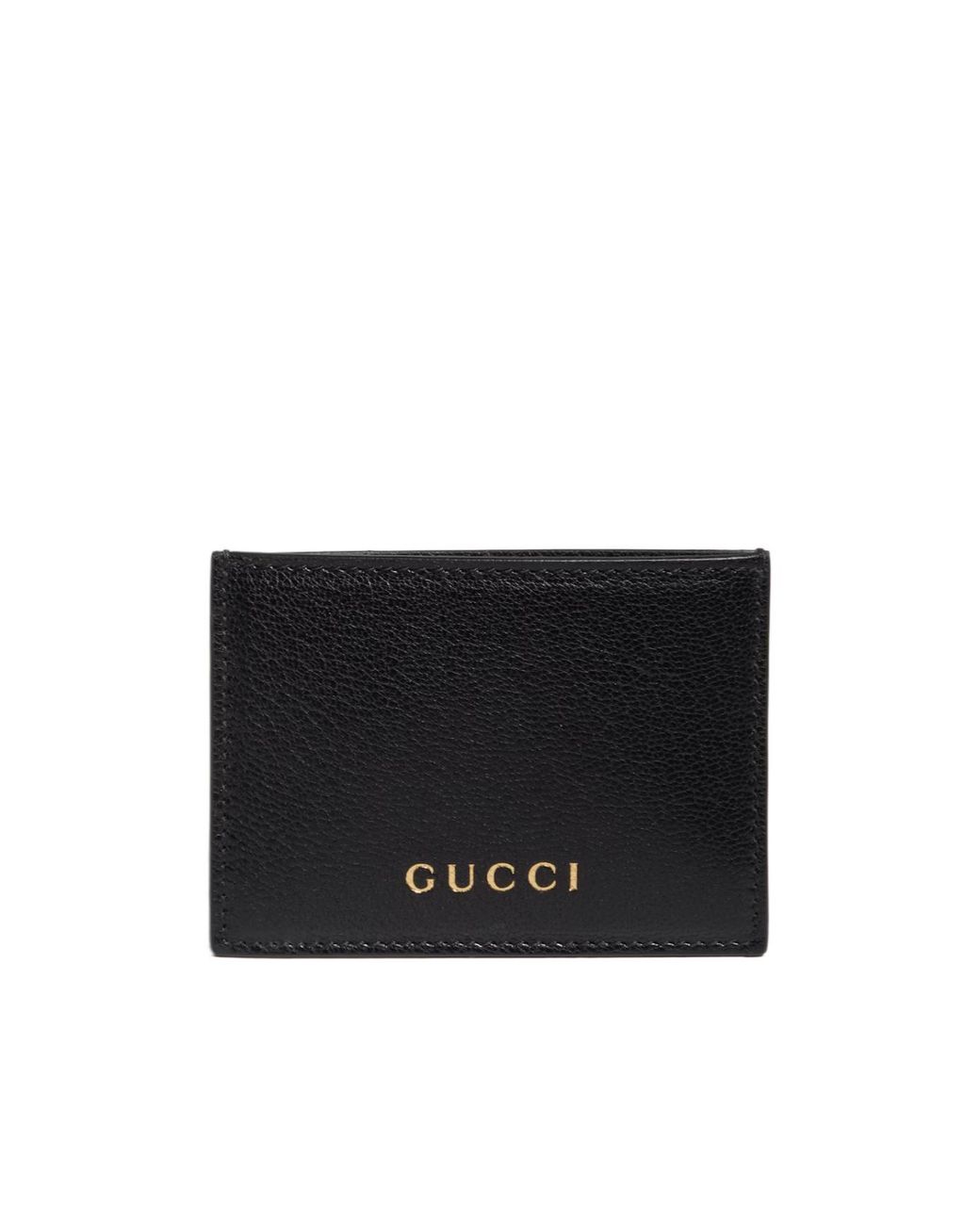 Gucci Black Card Case With Lettering