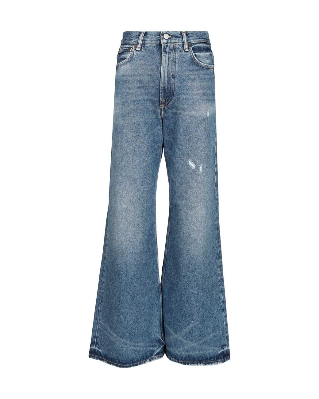 Acne Blue High-Waisted Wide-Leg Jeans