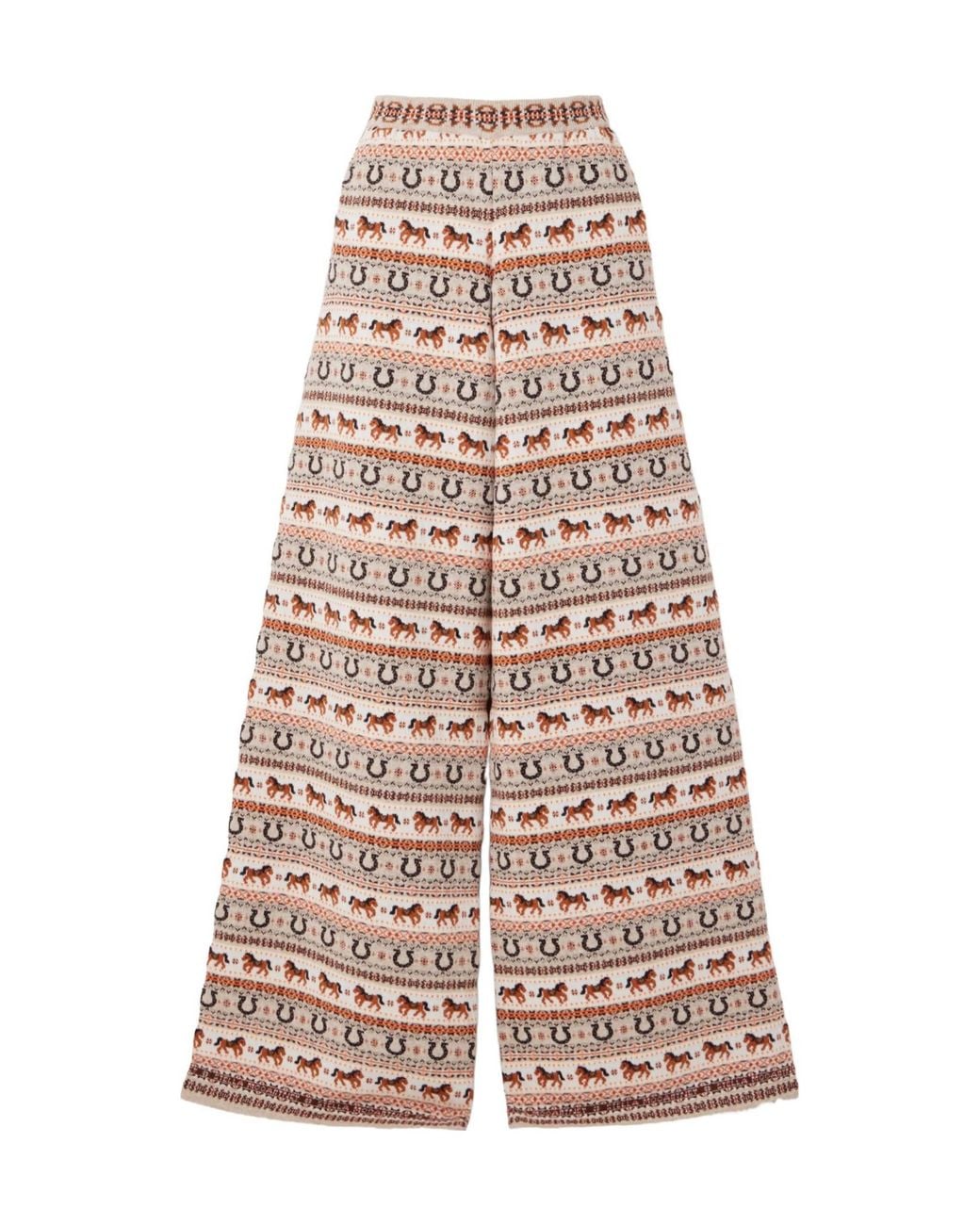 Stella McCartney White Fair Isle Patterned Trousers