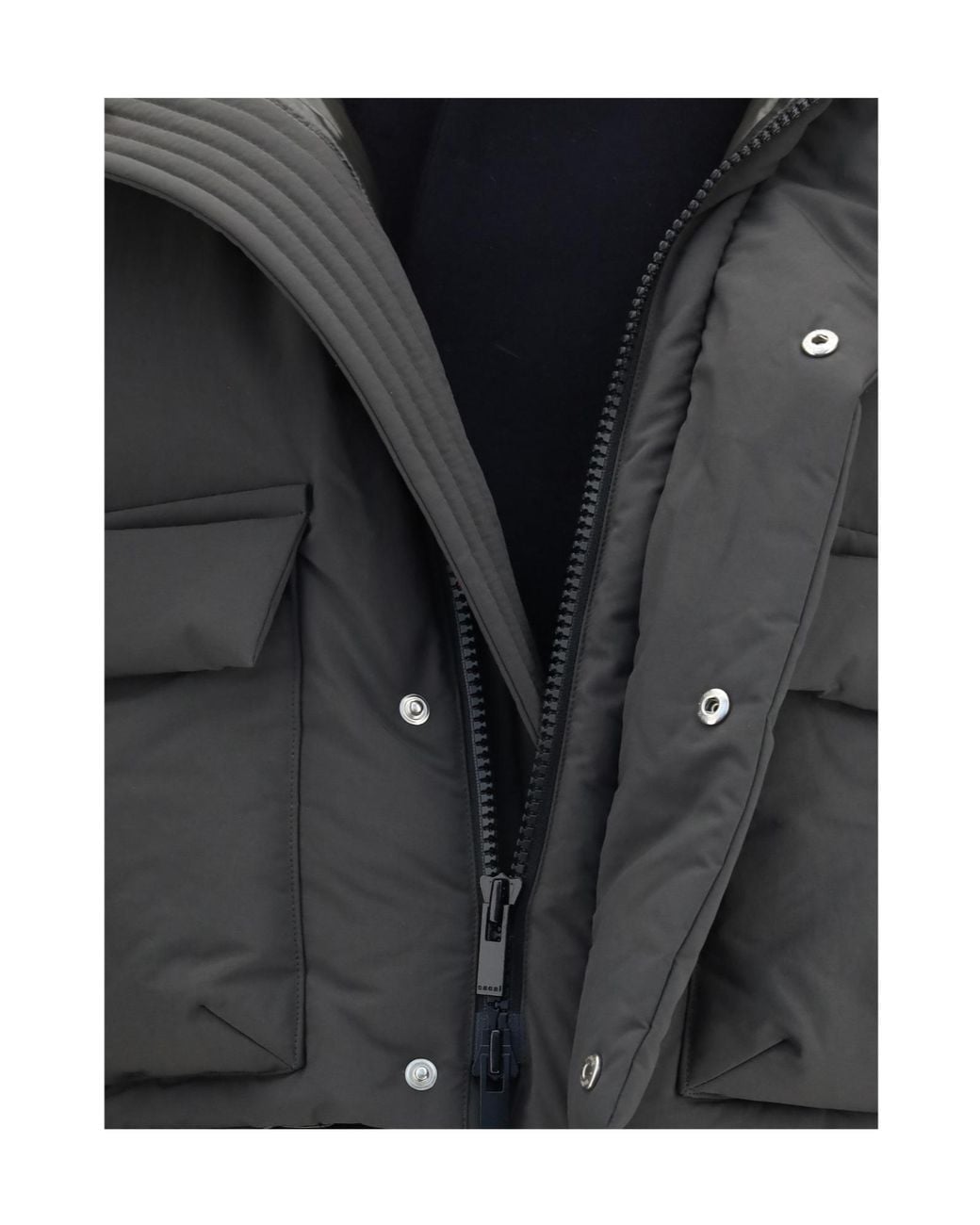 Sacai Gray High Neck Puffer Jacket