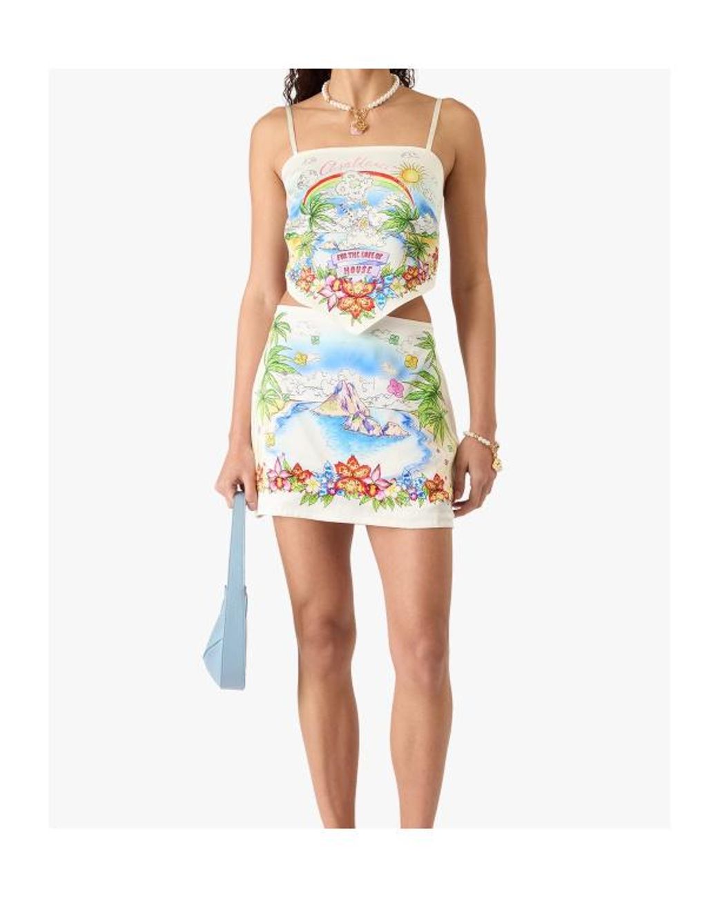 Casablanca Multicolor Scenic Print Mini Skirt