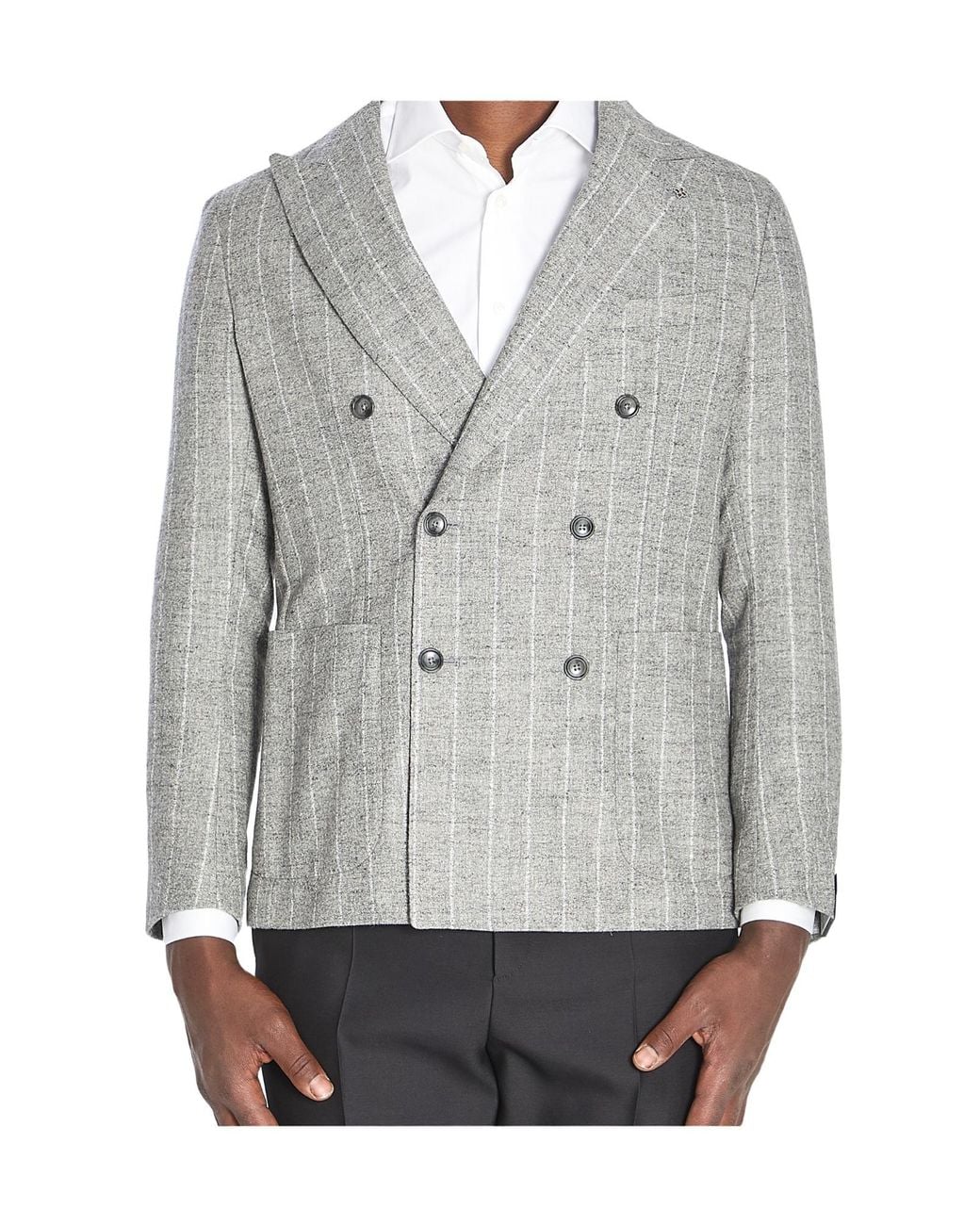 Tagliatore Gray Montecarlo Double-Breasted Tailored Blazer for men