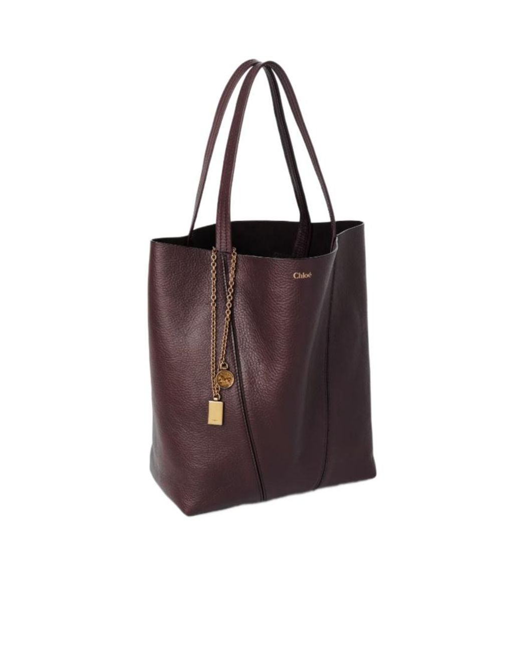 Chloé Purple Chloé Spin Charm Detailed Tote Bag