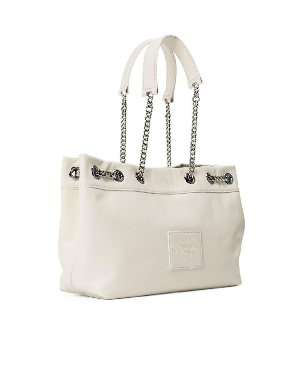 Marc Jacobs White Chain-Strap Leather Tote Bag