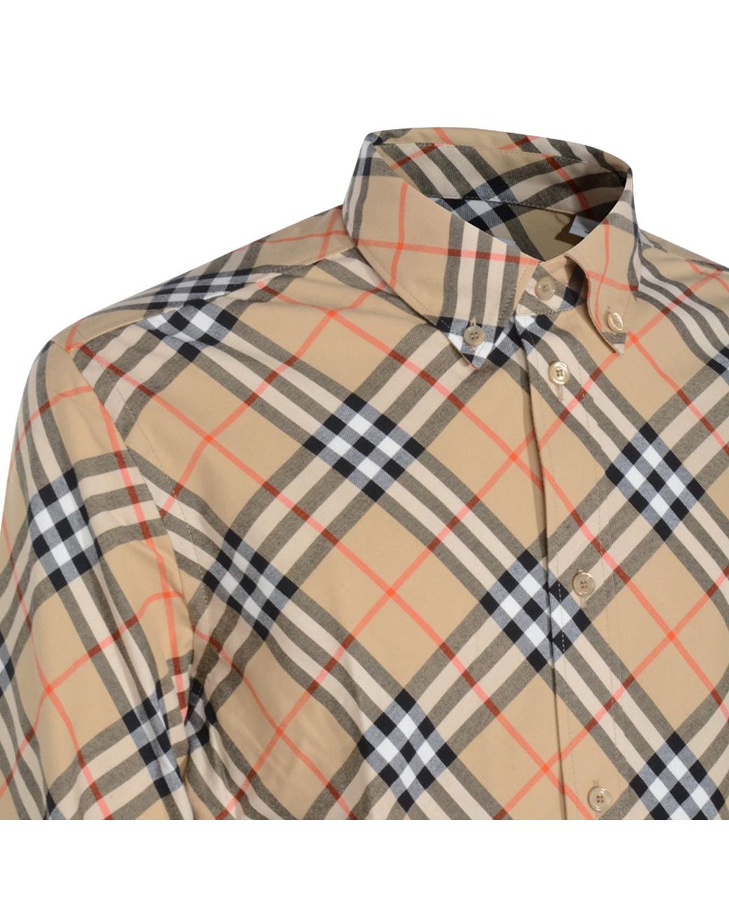 Burberry Natural Relaxed Fit Check Cotton Flannel Shirt for men
