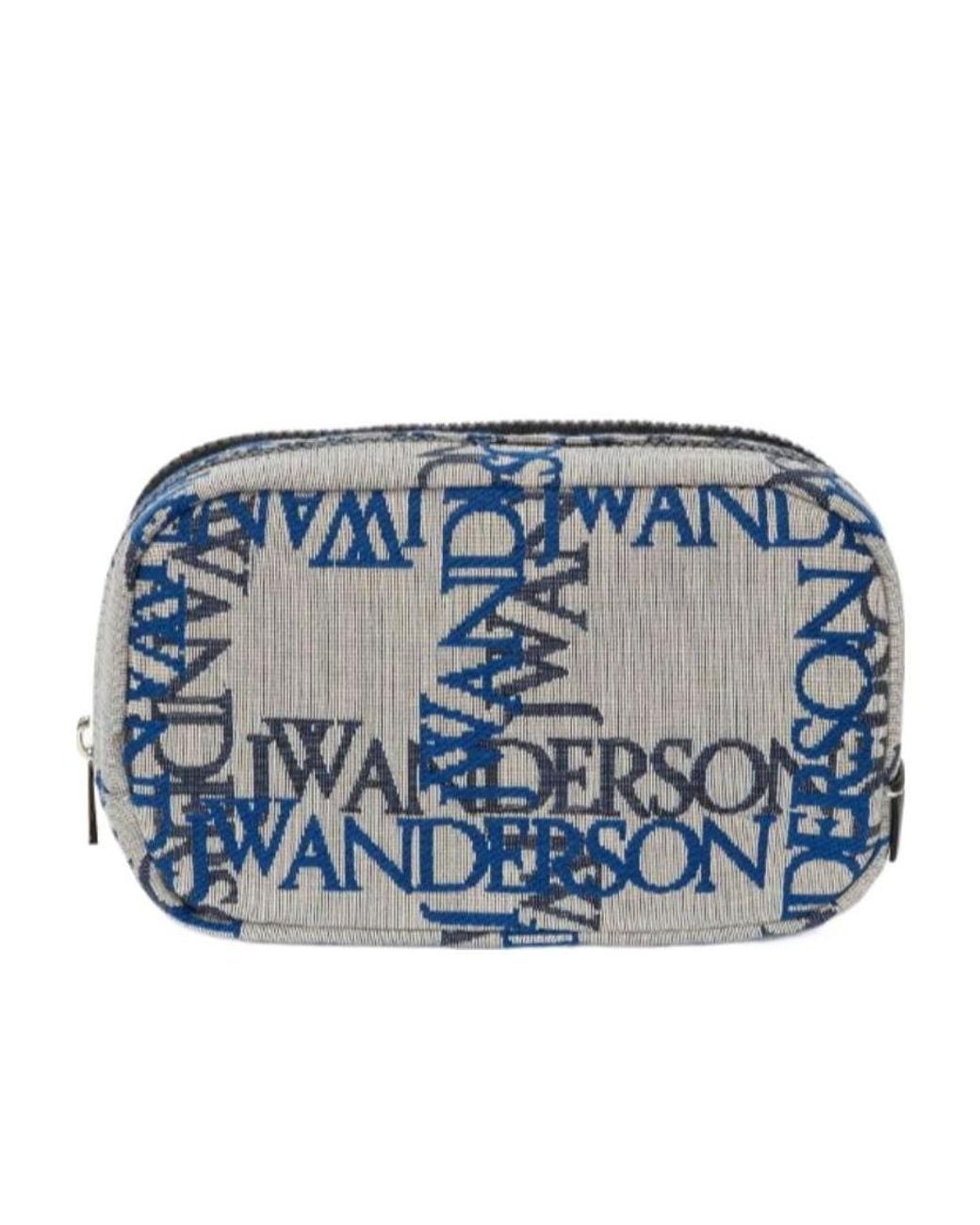 J.W. Anderson Blue Jw Anderson Double Zipped Logo-Jacquard Pouch for men