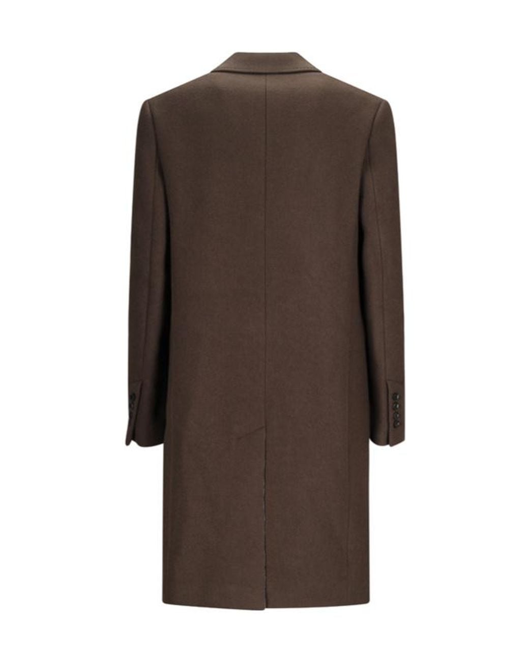 AMI Brown Notched-Lapel Virgin Wool Coat for men