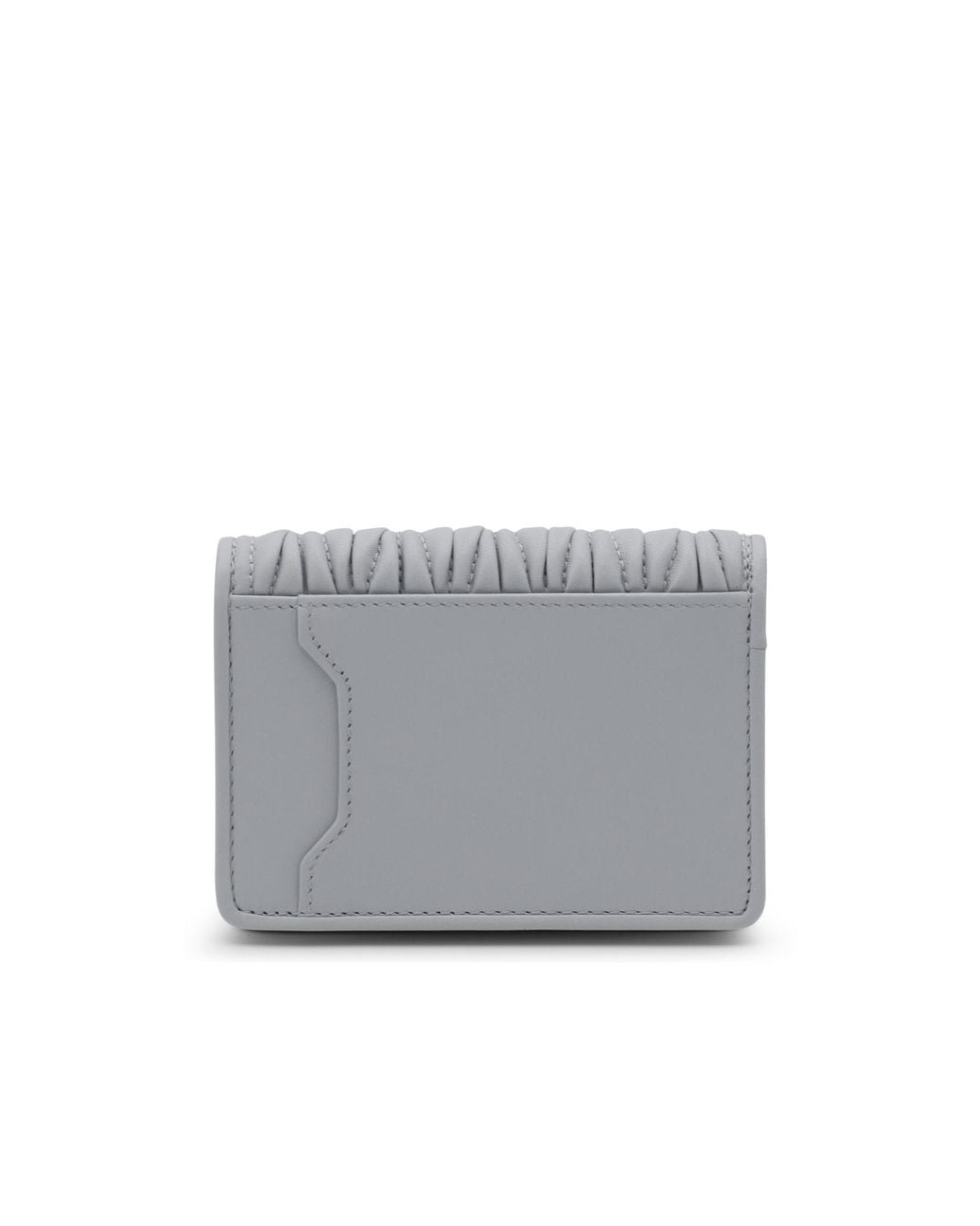 Miu Miu Gray Matelassé Logo Wallet