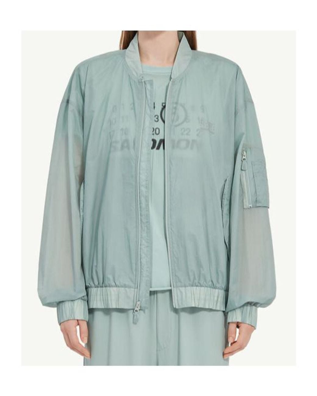 MM6 MAISON MARGIELA X SALOMON Blue Numbers-Printed Zipped Bomber Jacket