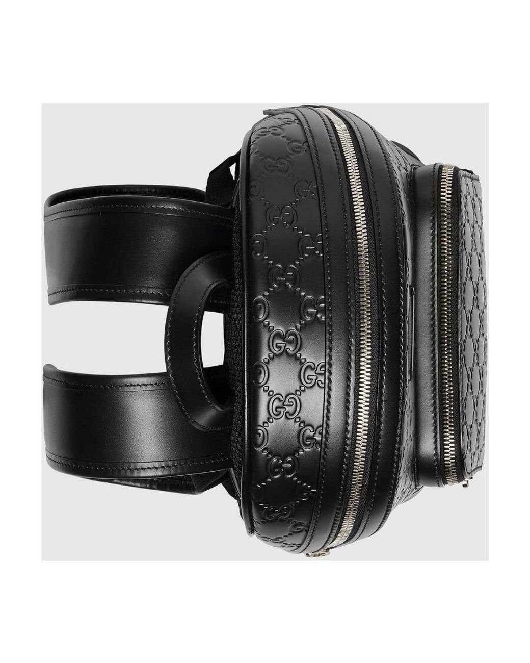 Gucci Black Signature Backpack for men