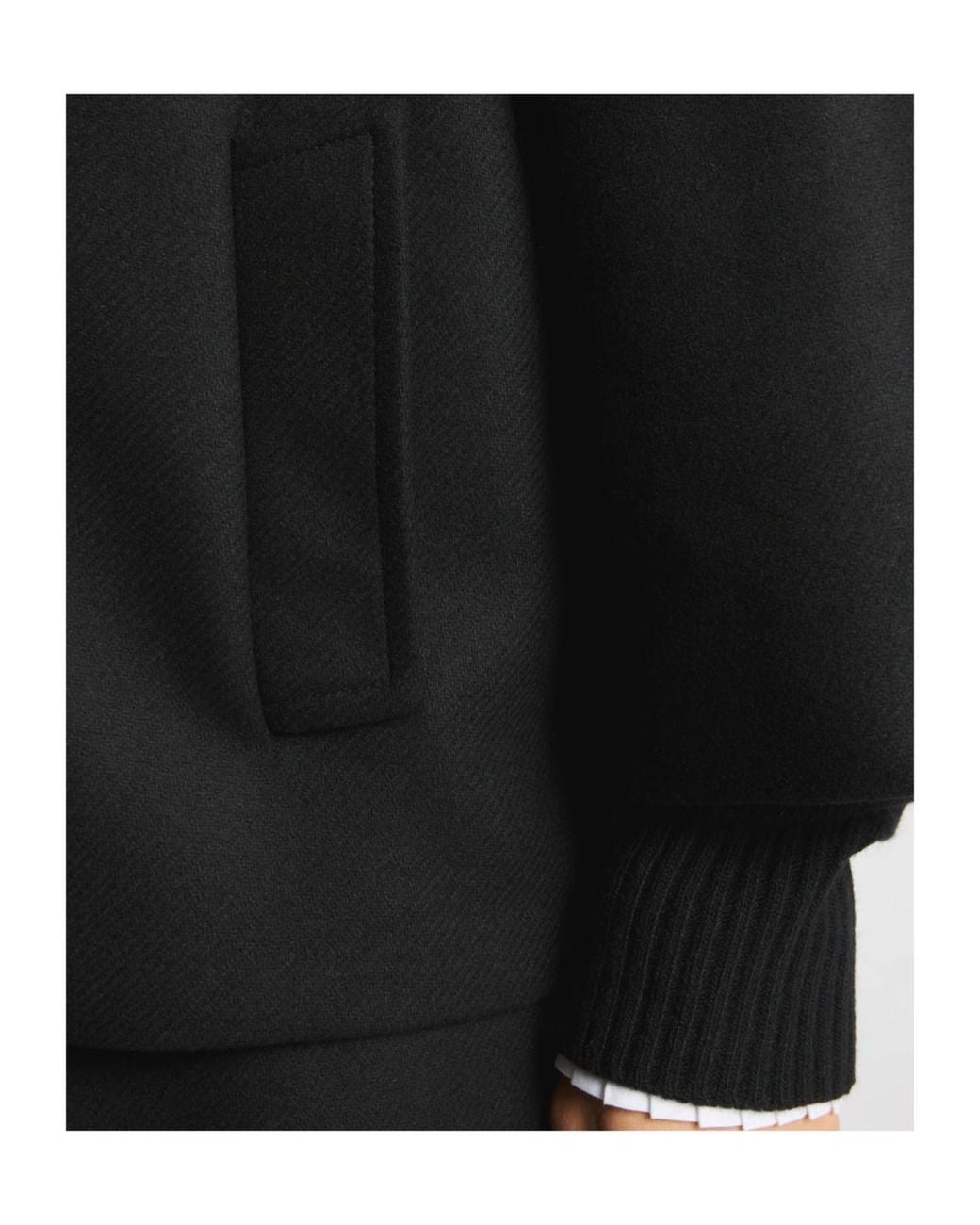 Fay Black Three-Quarter Sleeve Coat