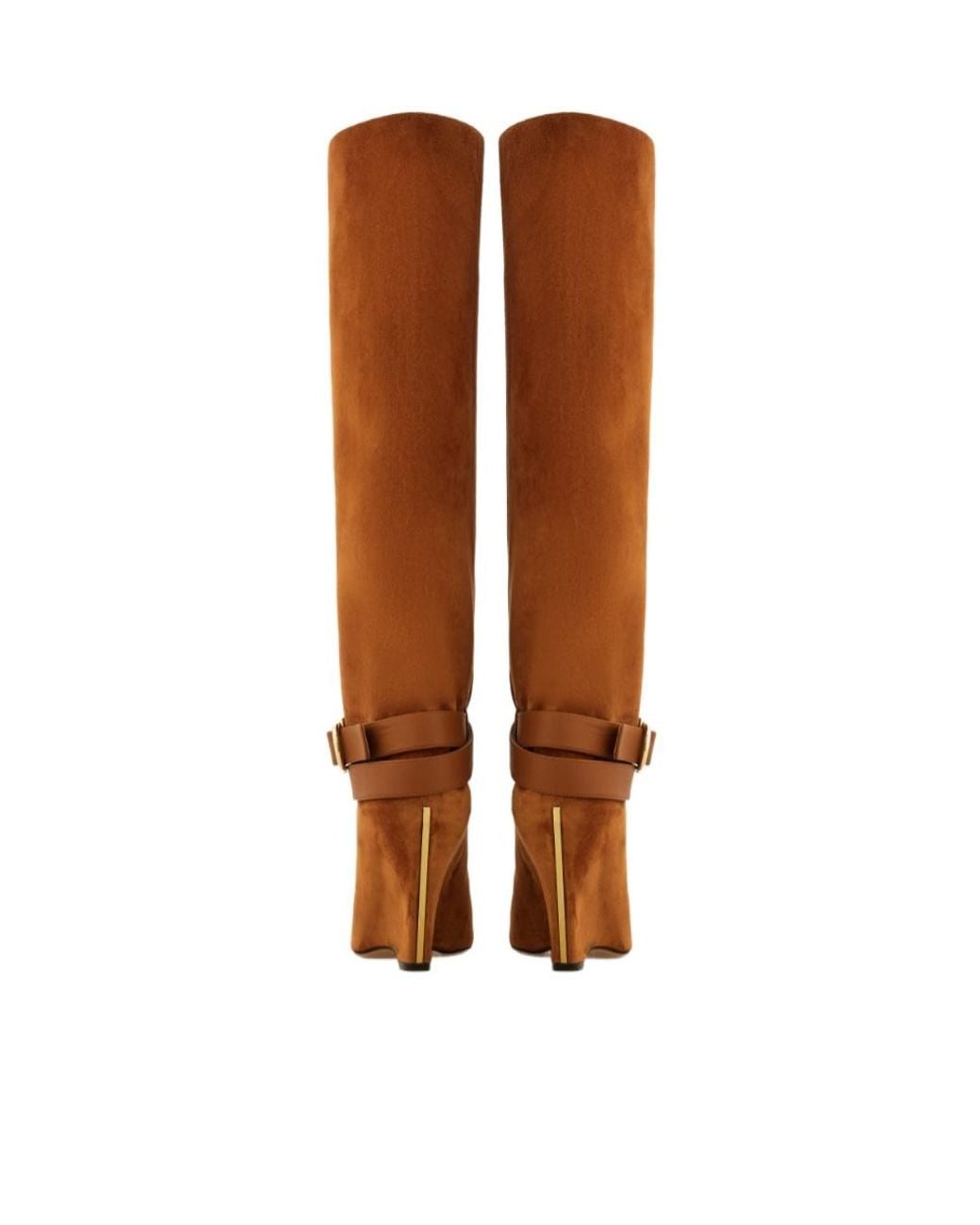 Ferragamo Brown Knee High Boot With Wedge Heel
