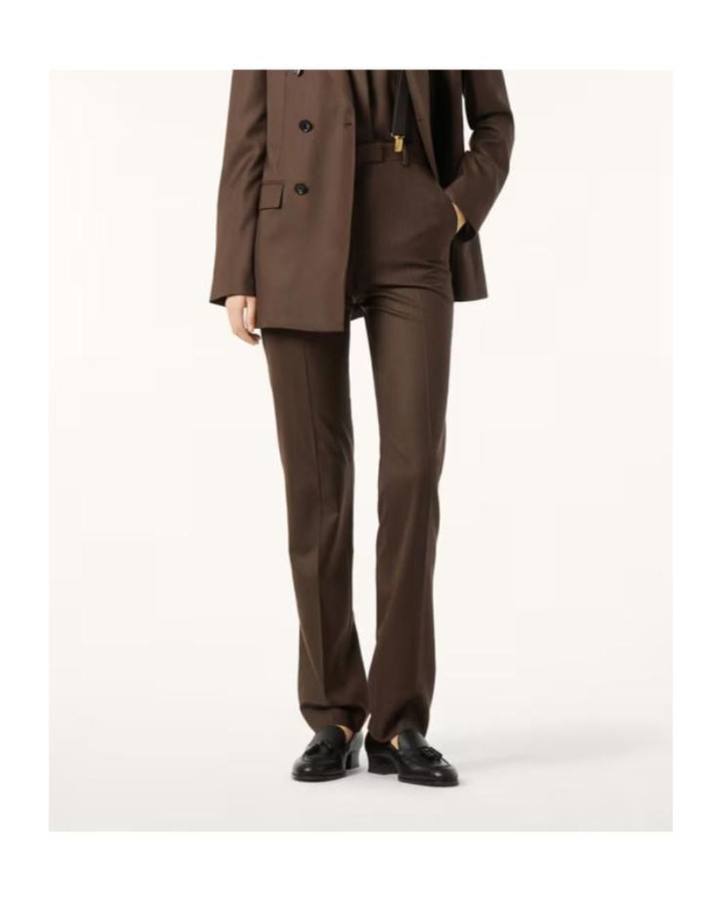 Loro Piana Brown Pressed Crease Trousers