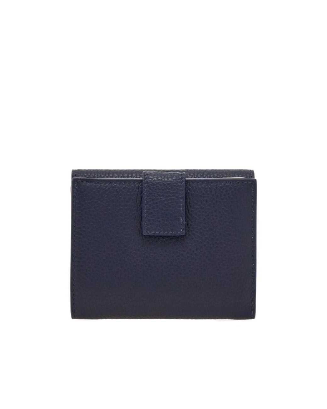Ferragamo Blue Gancini Compact Wallet