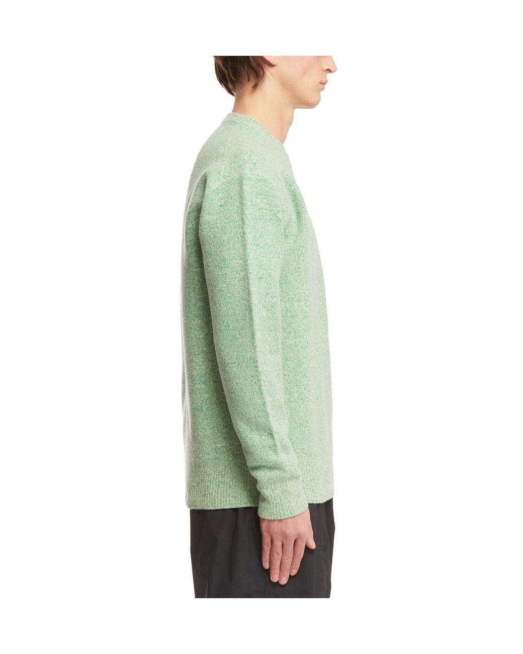 Jil Sander Green Crewneck Ribbed Jumper for men