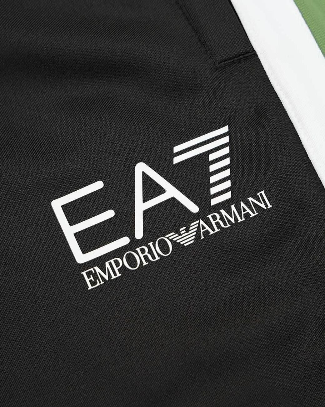 EA7 Black Side Striped Sweatpants for men