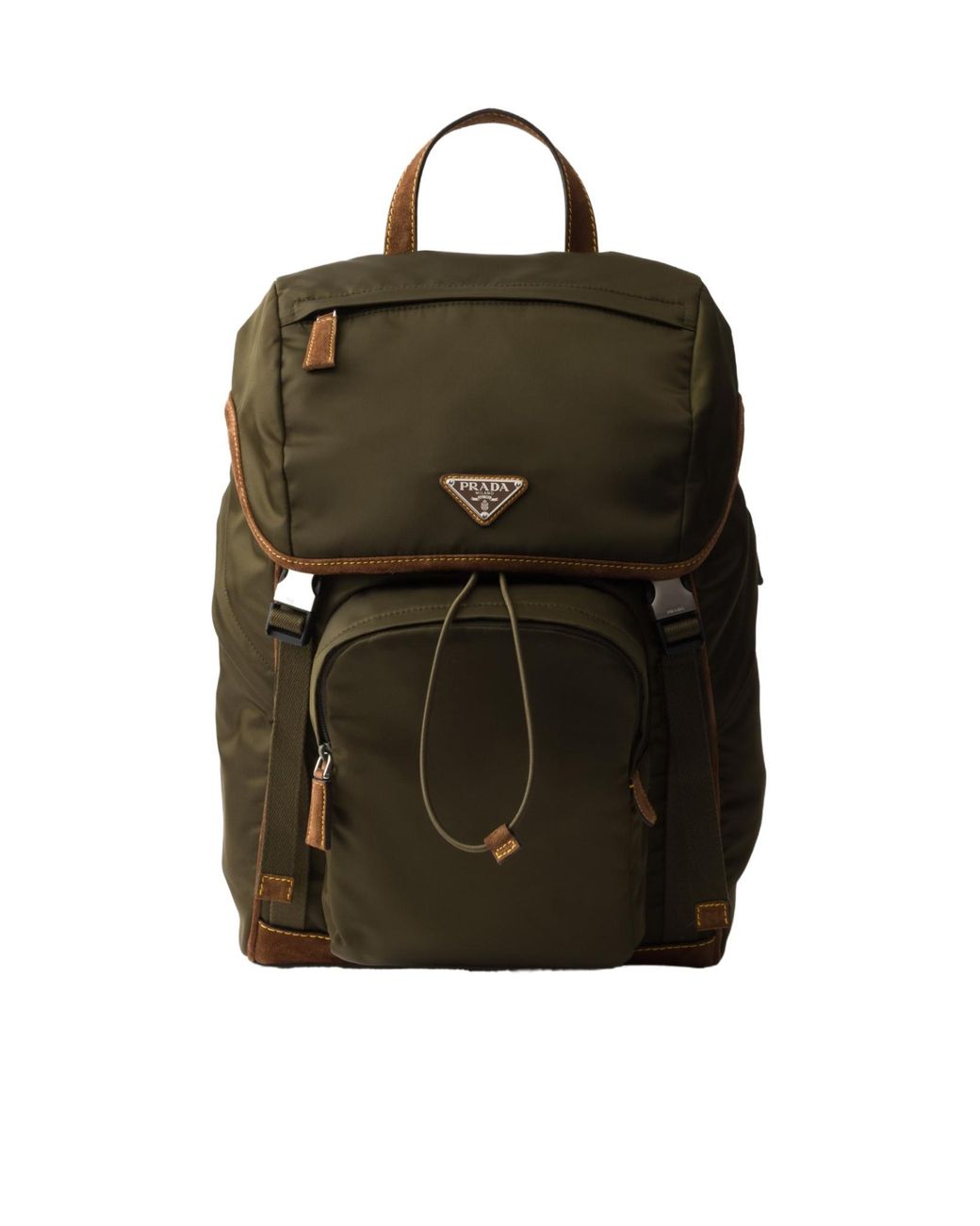 Prada Black Re-Nylon And Suede Backpack for men