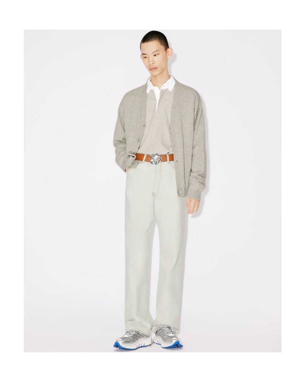 KENZO White Tiger Academy Buttoned Cardigan for men