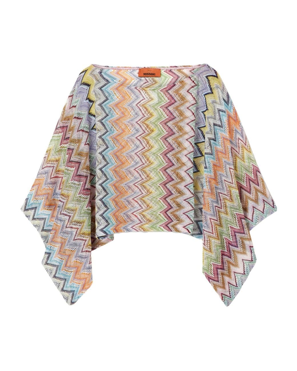 Missoni White Striped Cropped Metallic Crochet-Knit Top