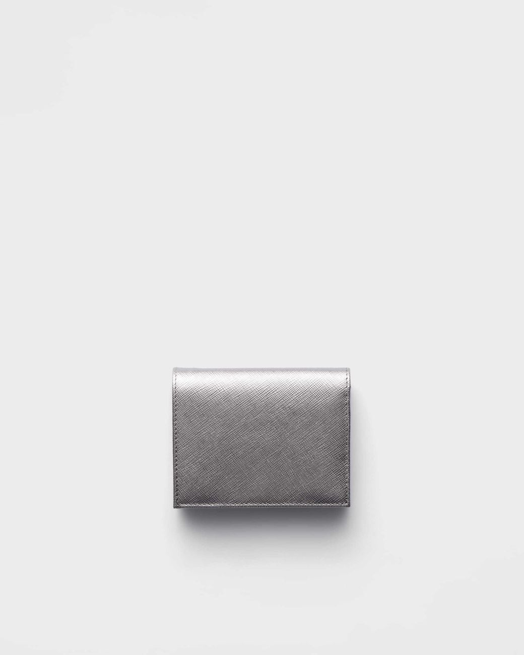 Prada Gray Small Saffiano Leather Wallet