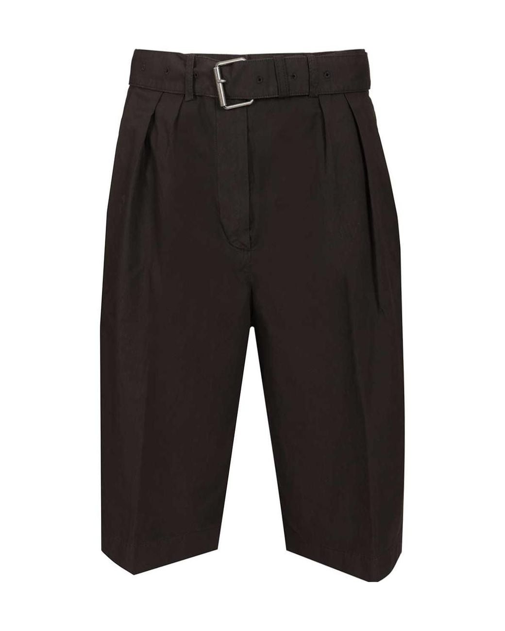 Dries Van Noten Black Peaches Pleated Bermuda Pants
