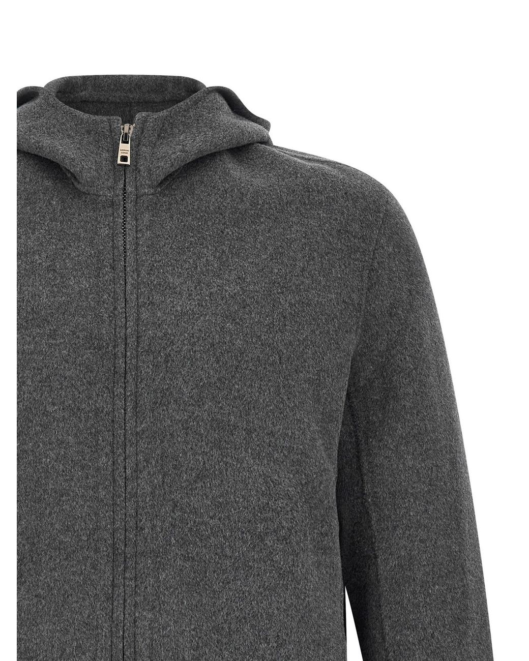 Giorgio Brato Gray Hooded Jacket for men
