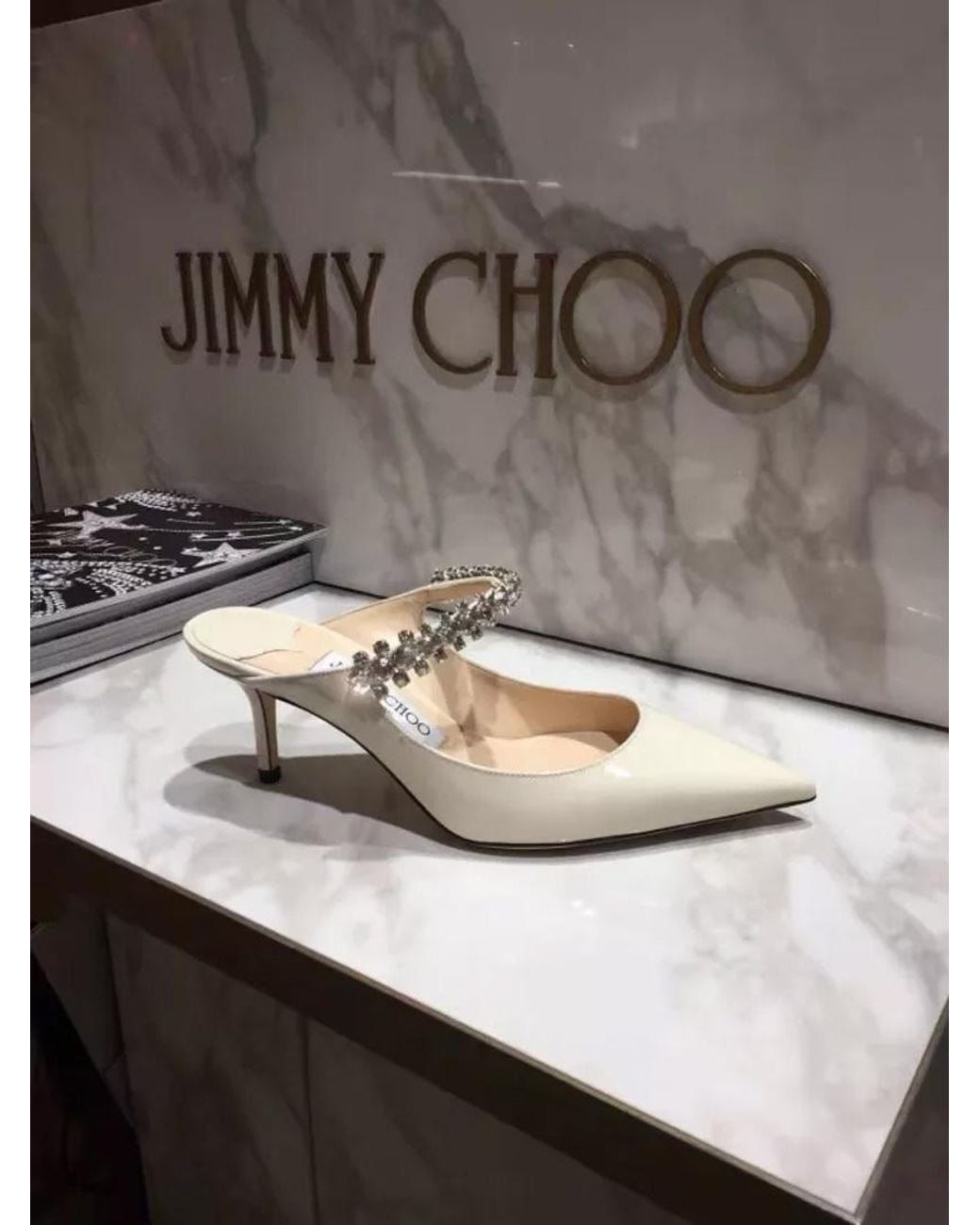 Jimmy Choo White Bing 65 Pointed Toe Pumps