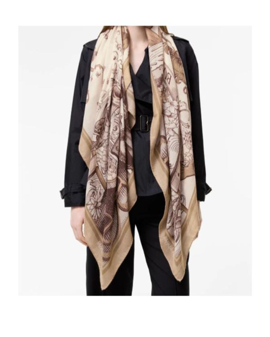 Burberry Natural Etched Knight Scarf