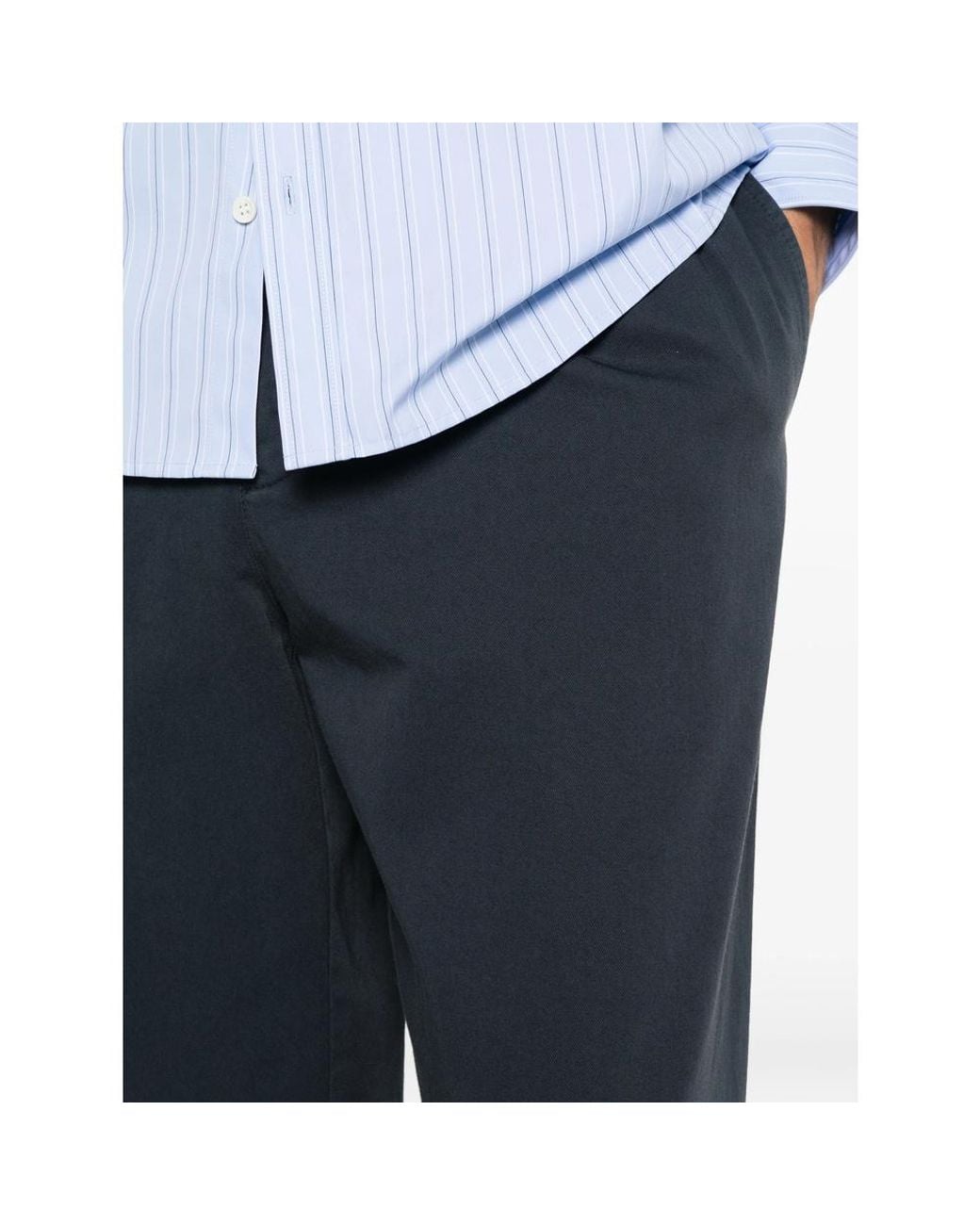 Prada Blue Pleated-Detail Trousers for men