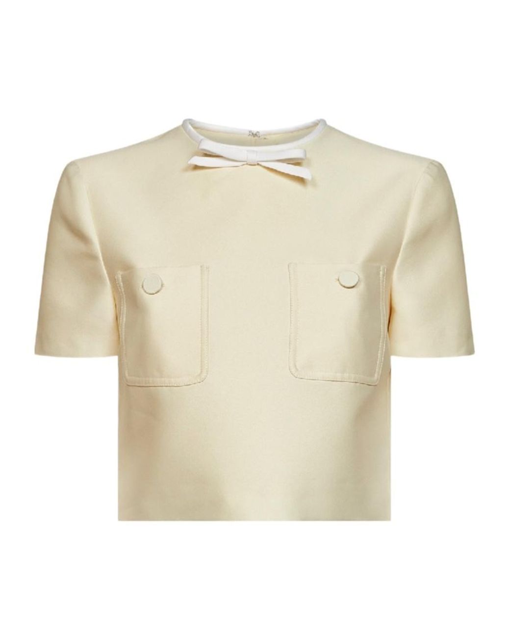 Self-Portrait Natural Taffeta Top