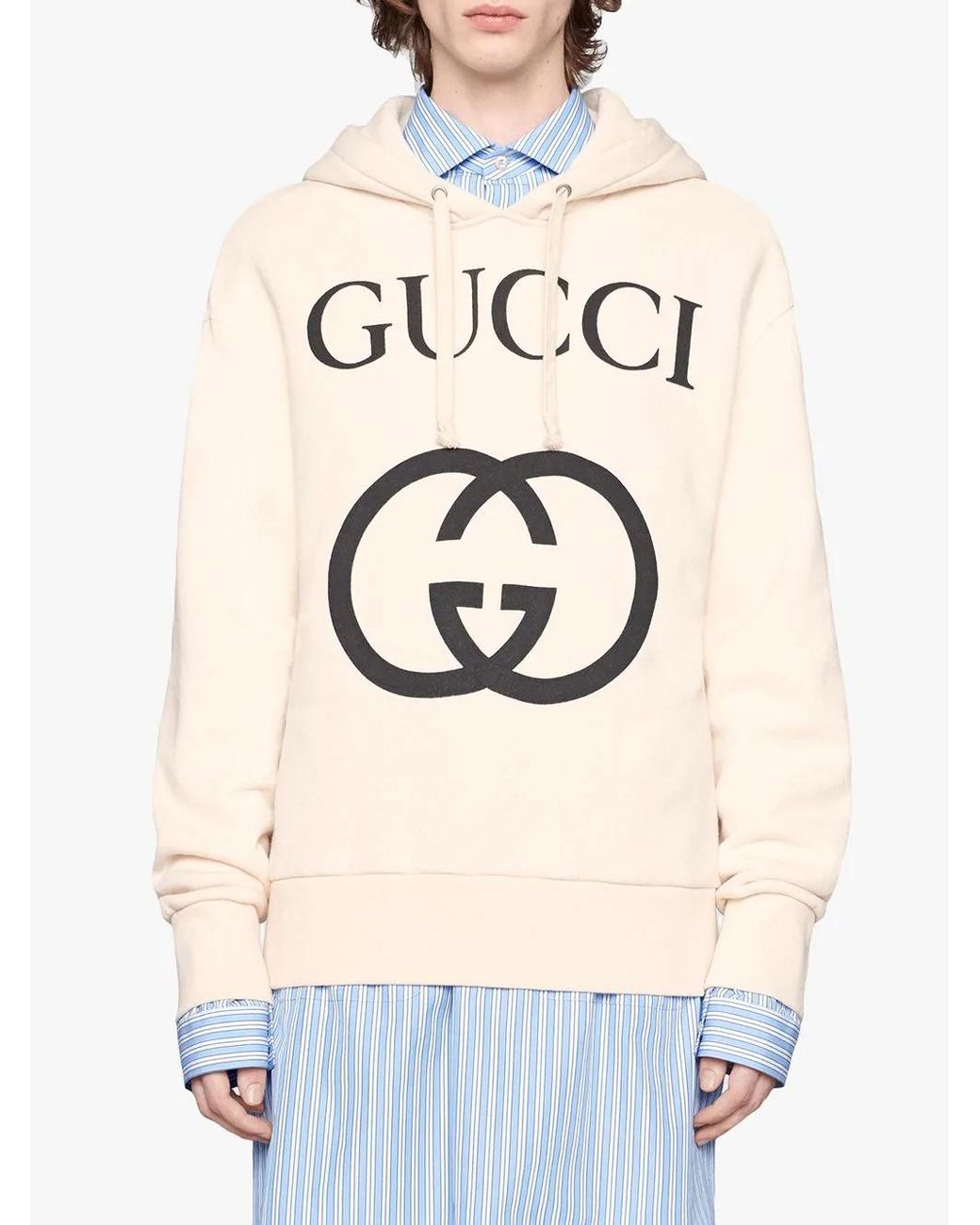 Gucci White Interlocking G Hoodie for men