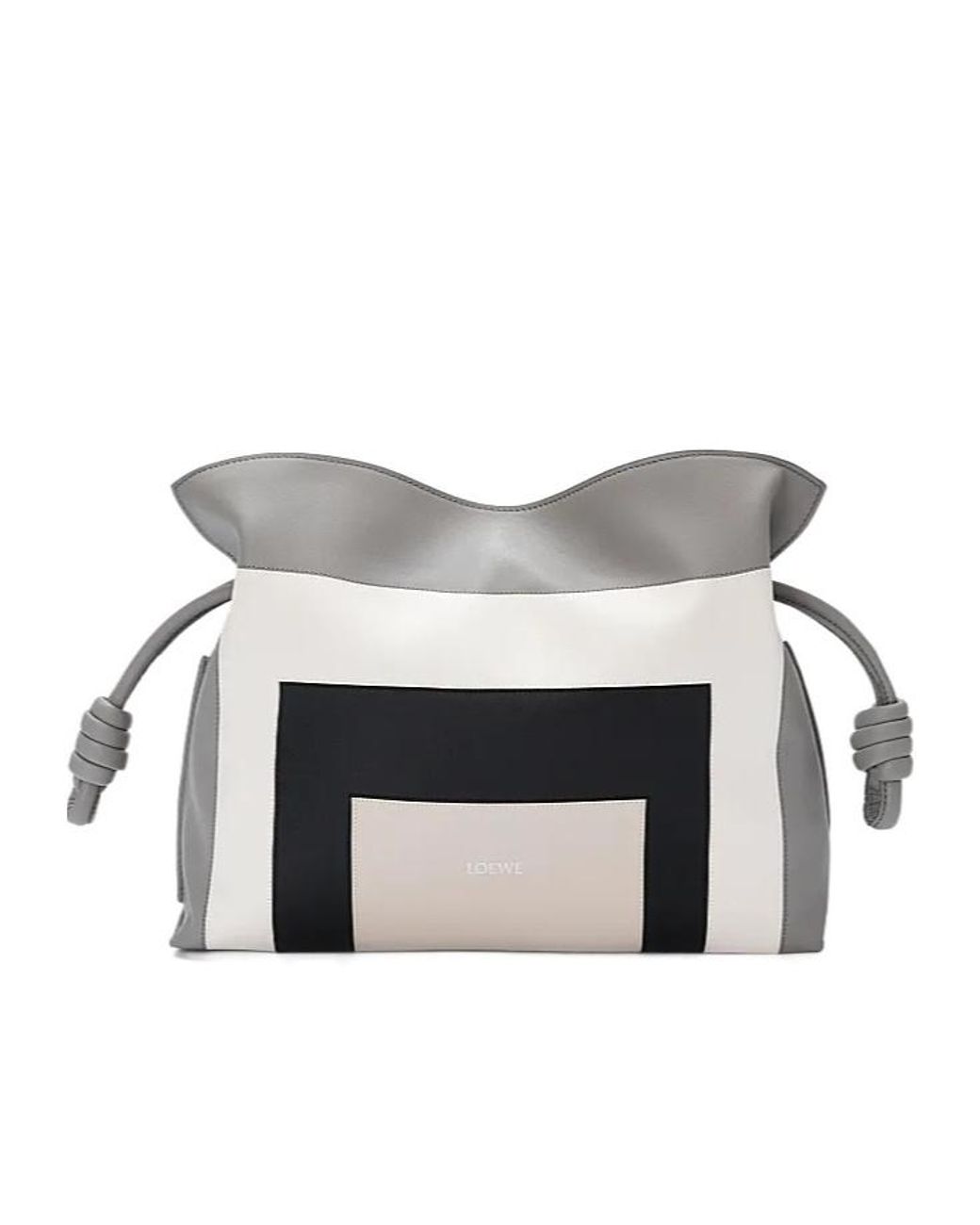 Loewe Gray Medium Flamenco Clutch Bag/Light Ghost