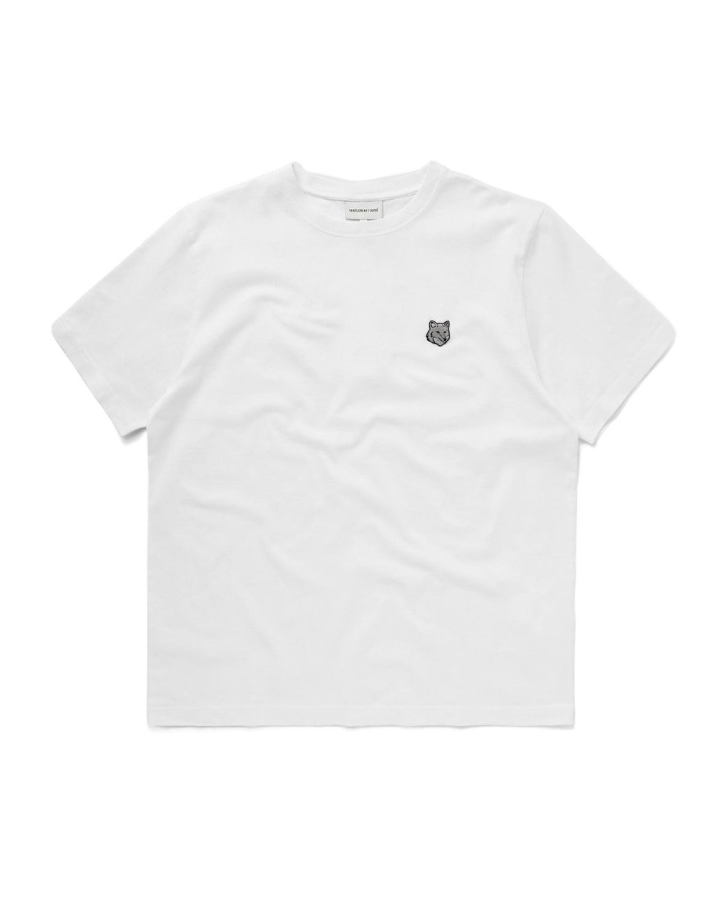 Maison Kitsuné White Maison Kitsuné Fox Head Patch Crewneck T-Shirt for men
