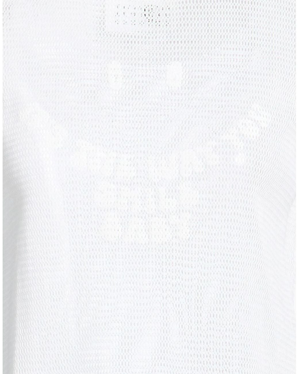 MM6 by Maison Margiela White Solidcolor Printed Sleeveless Tshirt