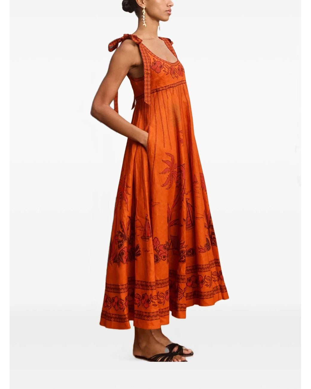 ALÉMAIS Red Mid-Length Dress