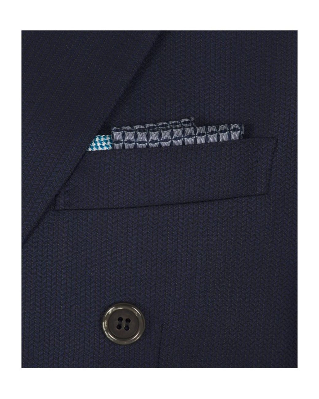Brioni Blue Sky And Midnight Micro Motif Silk Pocket Square for men