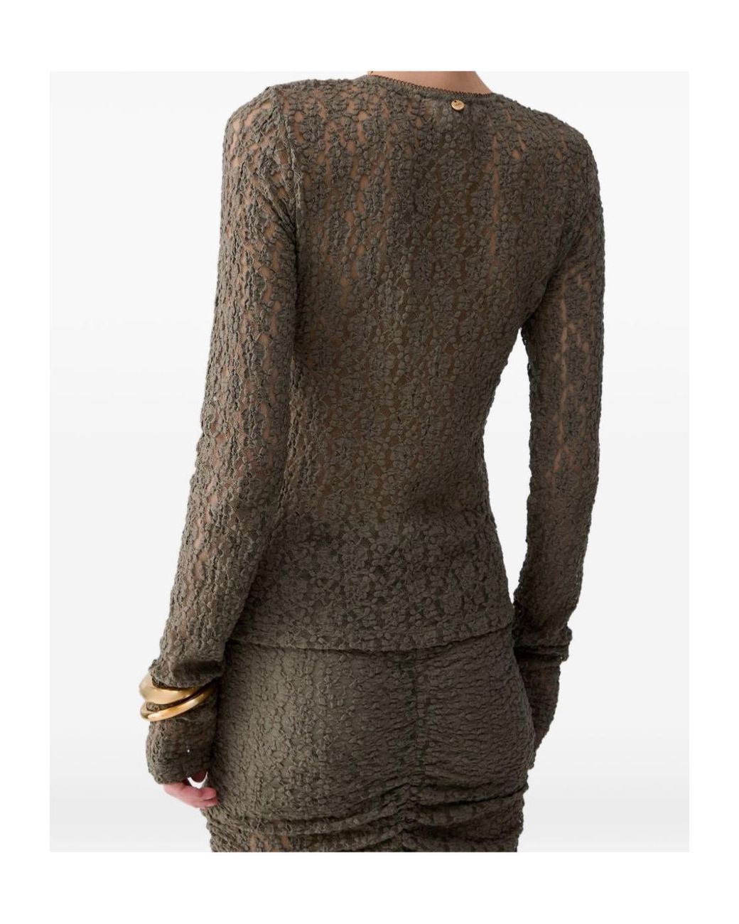 Liu Jo Brown Stretch Lace Top